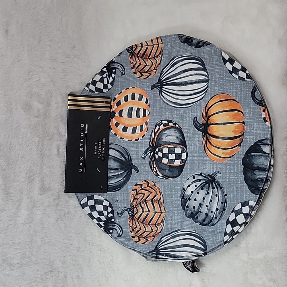 Max Studio Set of 4 Halloween Pumpkin Placemats